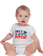 Dad’s My Hero on and off the Pitch! | Funny Rugby Baby Grow