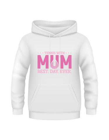 Tennis with Mums. Best. Day. Ever!  Funny Tennis Hoodie. Funny Tennis Hoodie, Premium Fabric, Multiple Junior Sizes