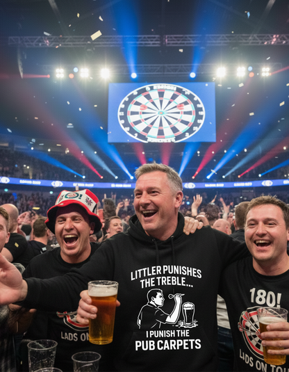 Littler Punishers the Treble…I Punish the Pub Carpets | Funny Darts Hoodie