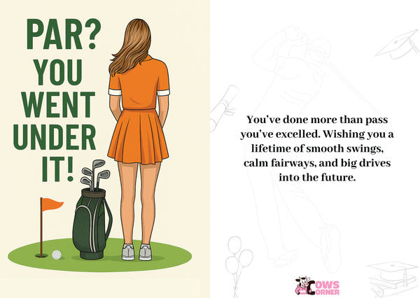 Par? You Went Under It! | Golf Themed Graduation Card