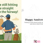 Greeting card with a couple on a golf course and anniversary message. This is a beautiful Cows Corner Card
