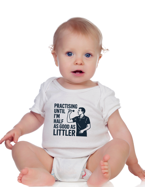 Practising Until I’m Half As Good as Littler | Funny Darts Baby Grow