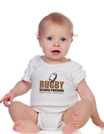 Rugby Because Punching People in Public Is Frowned Upon | Funny Rugby Baby Grow