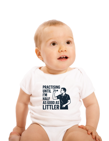 Practising Until I’m Half As Good as Littler | Funny Darts Baby Grow