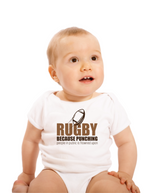 Rugby Because Punching People in Public Is Frowned Upon | Funny Rugby Baby Grow