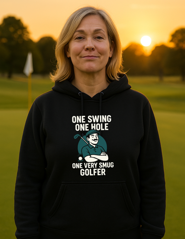 One Swing, One Hole One Very Smug Golfer | Funny Golf Hoodie