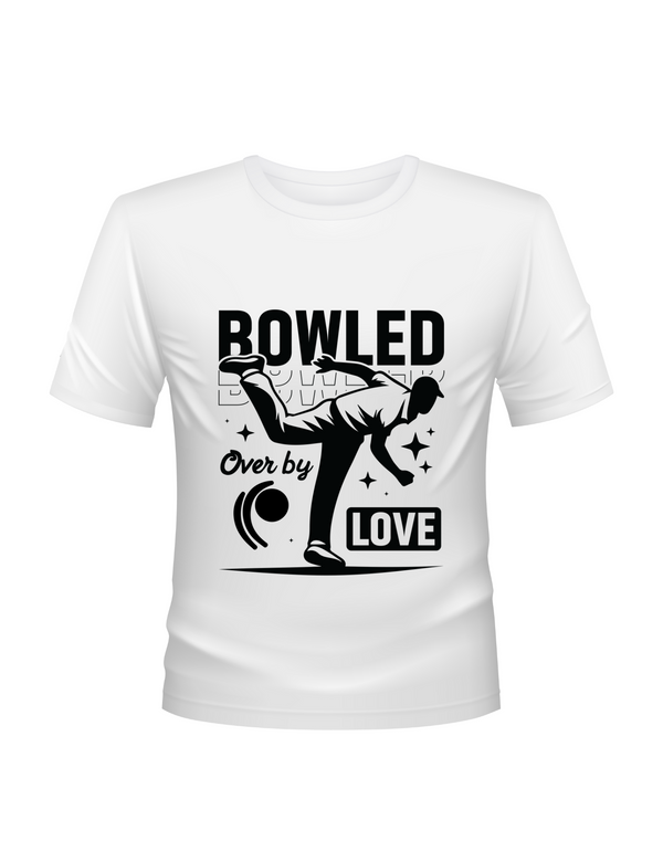 Bowled Over by Love – the Ultimate Cricket Banter T-Shirt! Funny Cricket T-Shirt, Premium Fabric, Multiple Adult Sizes