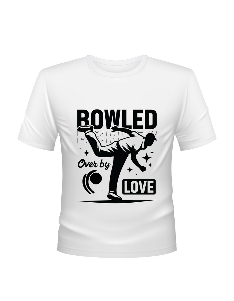 Bowled Over by Love – the Ultimate Cricket Banter T-Shirt! Funny Cricket T-Shirt, Premium Fabric, Multiple Adult Sizes