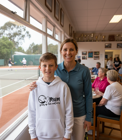 Mum Serves Up Love and Aces | Funny Tennis Hoodie