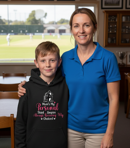 Mum’s My Personal Third Umpire, Always Reviewing My Choices | Funny Cricket Hoodie