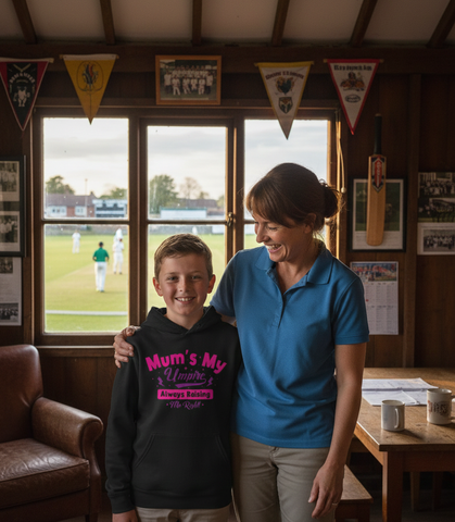 Mum’s My Umpire, Always Raising Me Right | Funny Cricket Hoodie