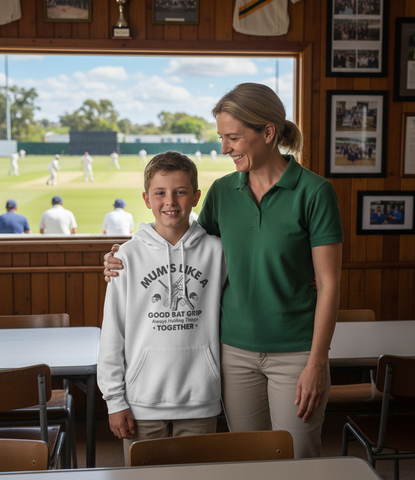 Mums Like A Good Batting Grip, Always Holding Things Together | Funny Cricket Kids Hoodie