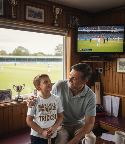 Dad’s Like a Spin Bowler, Always Full of Tricks | Funny Cricket T-shirt