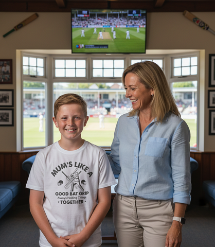 Mums Like A Good Bat Grip, Always Holding Things Together | Funny Cricket T-Shirt