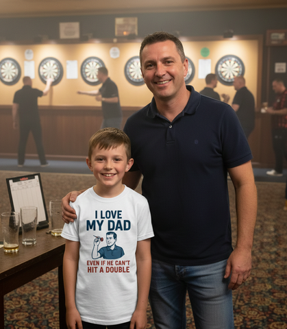 I Love My Dad Even if He Can’t Hit a Double | Funny Darts T-shirt
