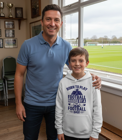 Born To Play Football. Raised by a Football Dad! | Funny Football Hoodie