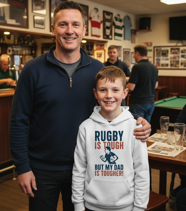 Rugby Is Tough but My Dad Is Tougher! | Funny Rugby Hoodie