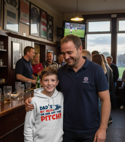 Dad’s My Hero on and off the Pitch! | Funny Rugby Hoodie