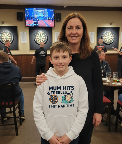 Mum Hits Trebles… I Hit Nap Time | Funny Darts Hoodie