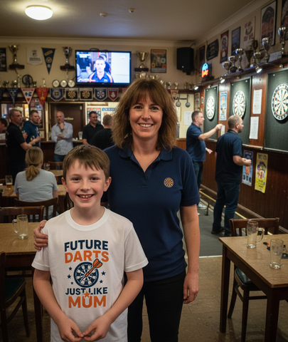 Future Darts Star Just Like Mum | Funny Darts T-shirt