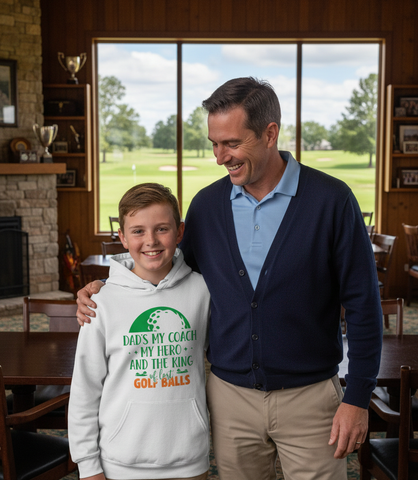 Dads My Coach, My Hero and the King of Lost Golf Balls | Funny Golf Hoodie