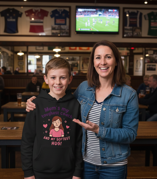 Mum’s My Toughest Coach and My Softest Hug! | Funny Rugby Hoodie