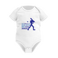 Dad Bowled Me over With His Dad Jokes! Funny Cricket Baby Bodysuit, Organic or In-Conversion to Organic Cotton, Self Fabric Bound Neckline, Cuffs and Leg Openings