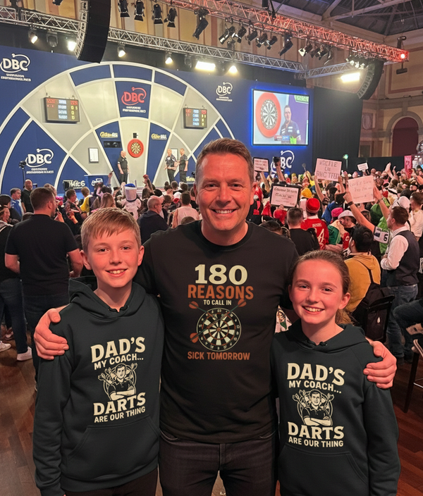 Dads My Coach Darts Are Our Thing | Funny Darts Hoodie
