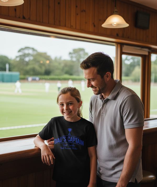 Dad's Captain, But I'm The Real Decision-Maker | Funny Cricket T-Shirt