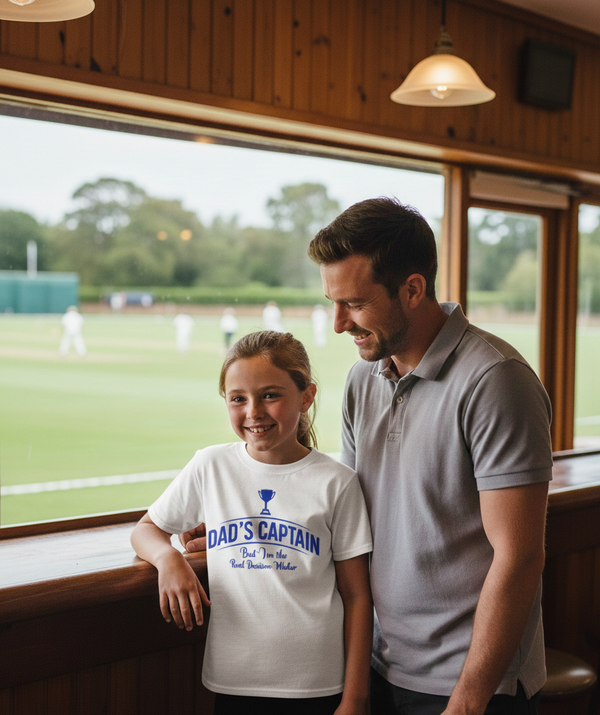 Dad's Captain, But I'm The Real Decision-Maker | Funny Cricket T-Shirt