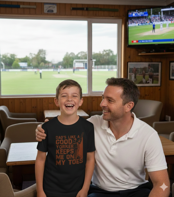 Dads Like A Good Yorker, Keeps Me On My Toes | Funny Cricket T-Shirt