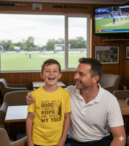 Dads Like A Good Yorker, Keeps Me On My Toes | Funny Cricket T-Shirt