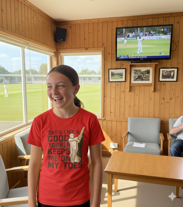 Dads Like A Good Yorker, Keeps Me On My Toes | Funny Cricket T-Shirt