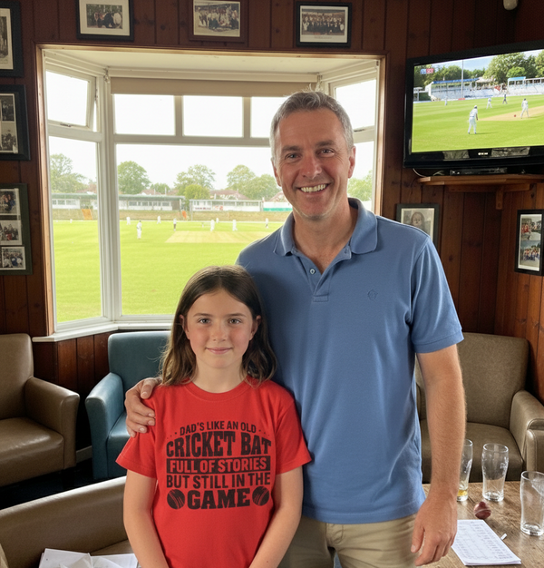 Dads Like An Old Cricket Bat, Full Of Stories But Still In The Game | Funny Cricket T-shirt