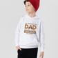 A little boy wearing a white hoodie with I'd Appeal To Dad, But He Never Changes His Decision on the front.       A Funny Cricket Hoodie, Premium Fabric, Multiple Junior Sizes, Perfect for Boys and Girls