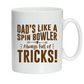 Dads Like A Spin Bowler Always Full Of Tricks!  10oz / 285ml, White Ceramic Mug, Microwave & Dishwasher Safe, Perfect For Your Morning Brew