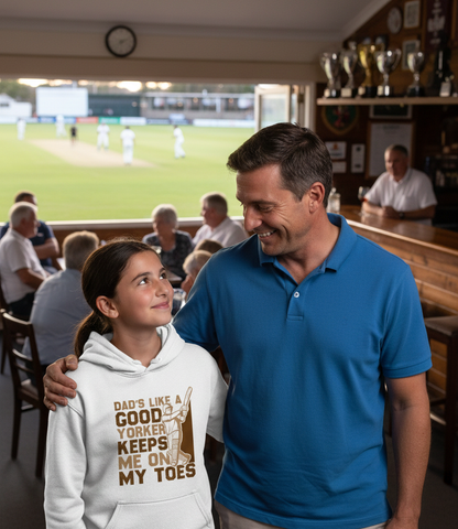 Dad’s Like a Good Yorker, Keeps Me on My Toes! | Funny Cricket Hoodie