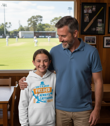 Dad Is a Great Fielder, Always Catching Me Out | Funny Cricket Hoodie