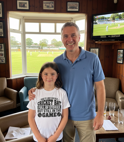 Dads Like An Old Cricket Bat, Full Of Stories But Still In The Game | Funny Cricket T-shirt