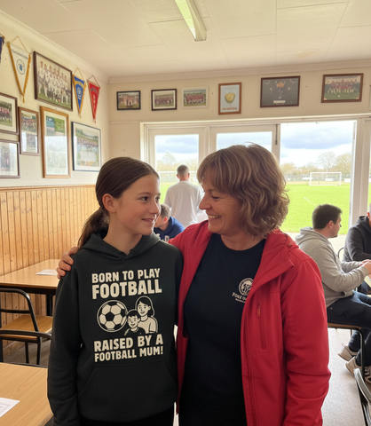 Born To Play Football Raised by a Football Mum! | Funny Football Hoodie