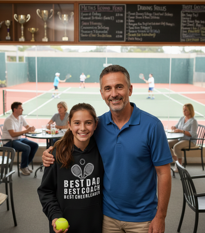 Best Dad, Best Coach, Best Cheerleader | Funny Tennis Hoodie