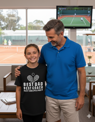 Best Dad, Best Coach, Best Cheerleader | Funny Tennis T-Shirt