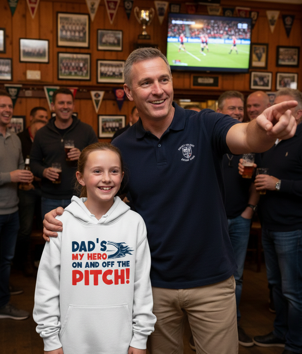 Dad’s My Hero on and off the Pitch! | Funny Rugby Hoodie