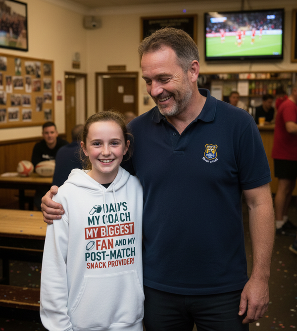 Dad’s My Coach My Biggest Fan and My Post-Match Snack Provider! | Funny Rugby Hoodie