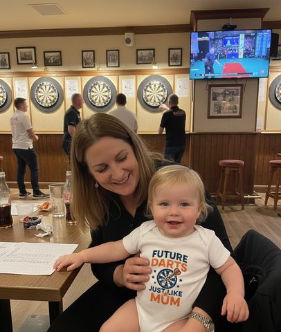 Future Darts Star Just Like Mum | Funny Darts Baby Grow