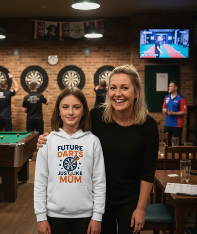 Future Darts Star Just Like Mum | Funny Darts Hoodie