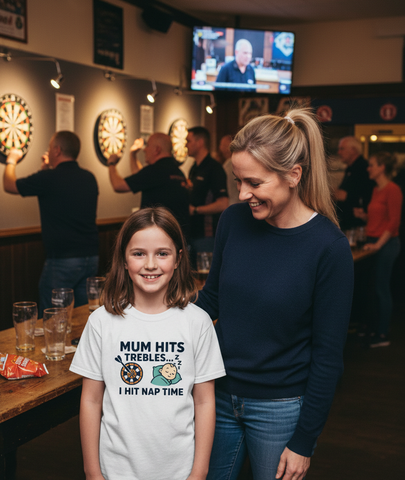 Mum Hits Trebles… I Hit Nap Time | Funny Darts T-shirt
