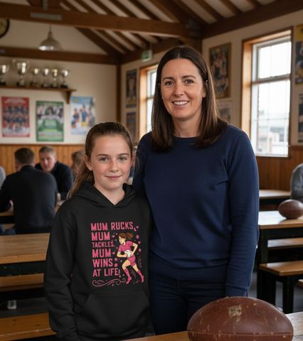 Mum Rucks, Mum Tackles, Mum Wins at Life! | Funny Rugby Hoodie