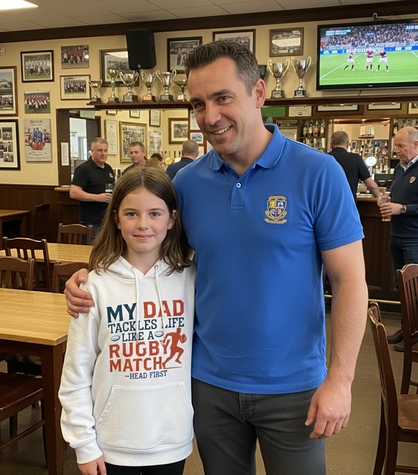 My Dad Tackles Life Like a Rugby Match- Head First | Funny Rugby Hoodie