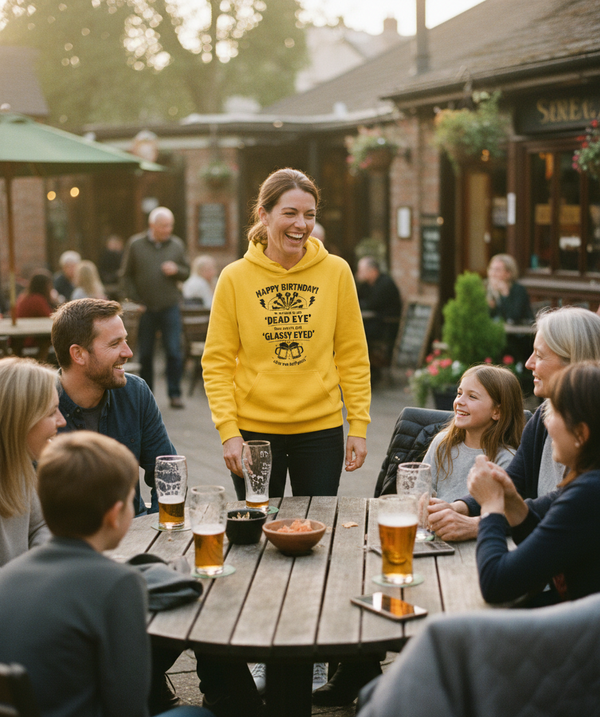 Happy Birthday! You Used to Be 'dead Eye'. Now You’re Just 'Glassy Eyed' After Two Half-pints | Funny Darts Birthday Hoodie